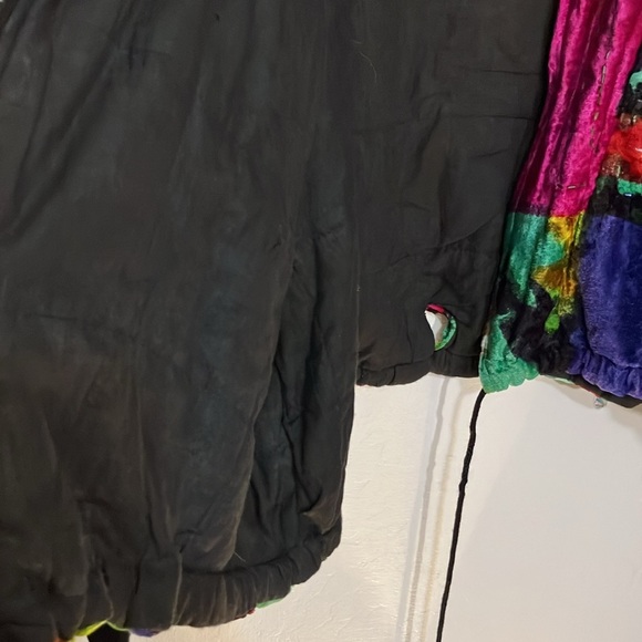 Talk Of America Vintage 80’s velour insulated jacket with beads zippers OS - Picture 15 of 17
